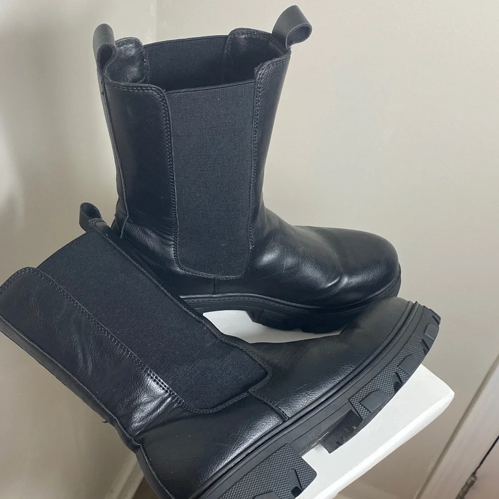 Black Combat & Moto Boots - Picture 5 of 7